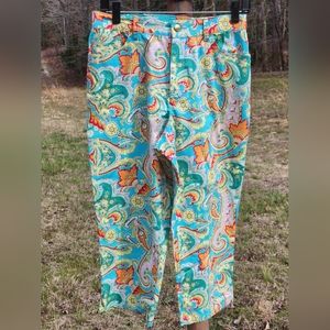 Lauren Ralph Lauren Cropped Paisley Pants 8